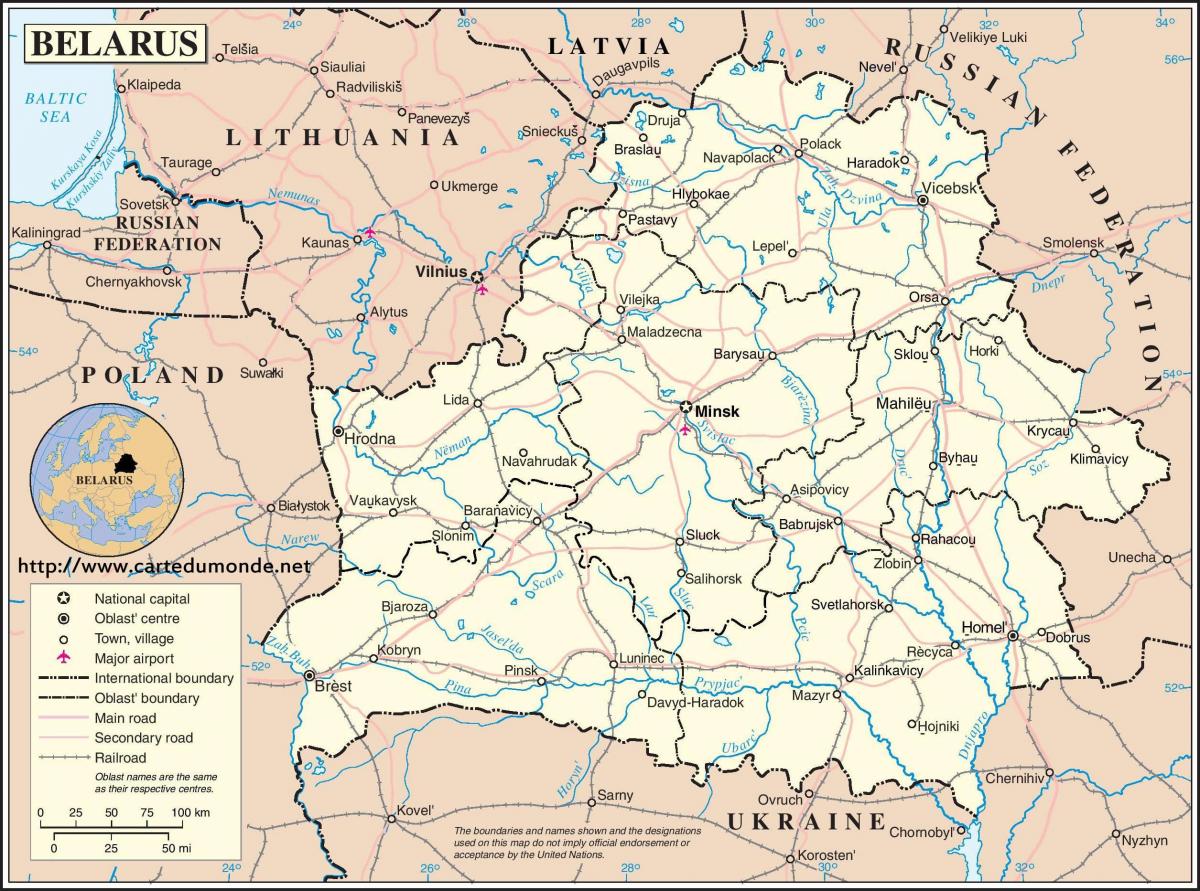 벨로루시가 국가 지도